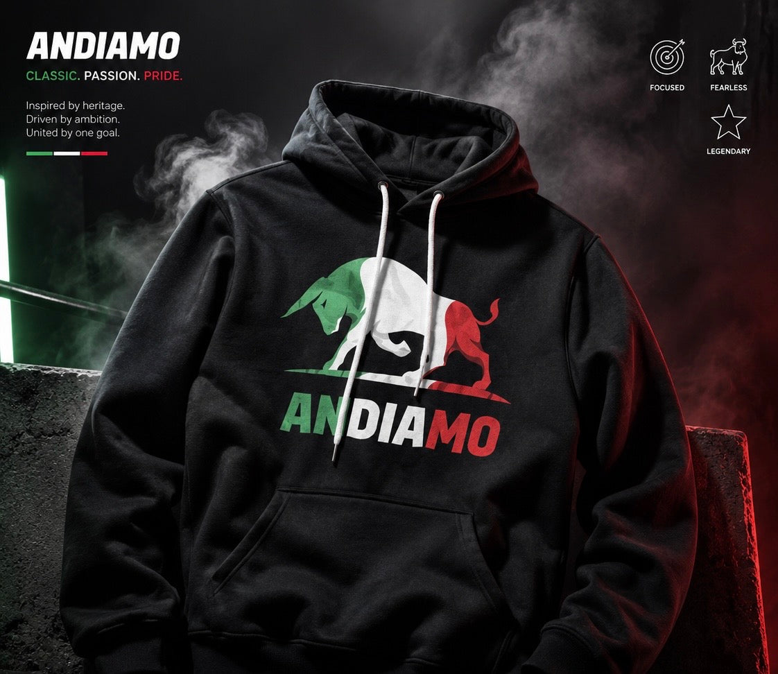 Italian (Green, White,& Red ) fleece Hoodie