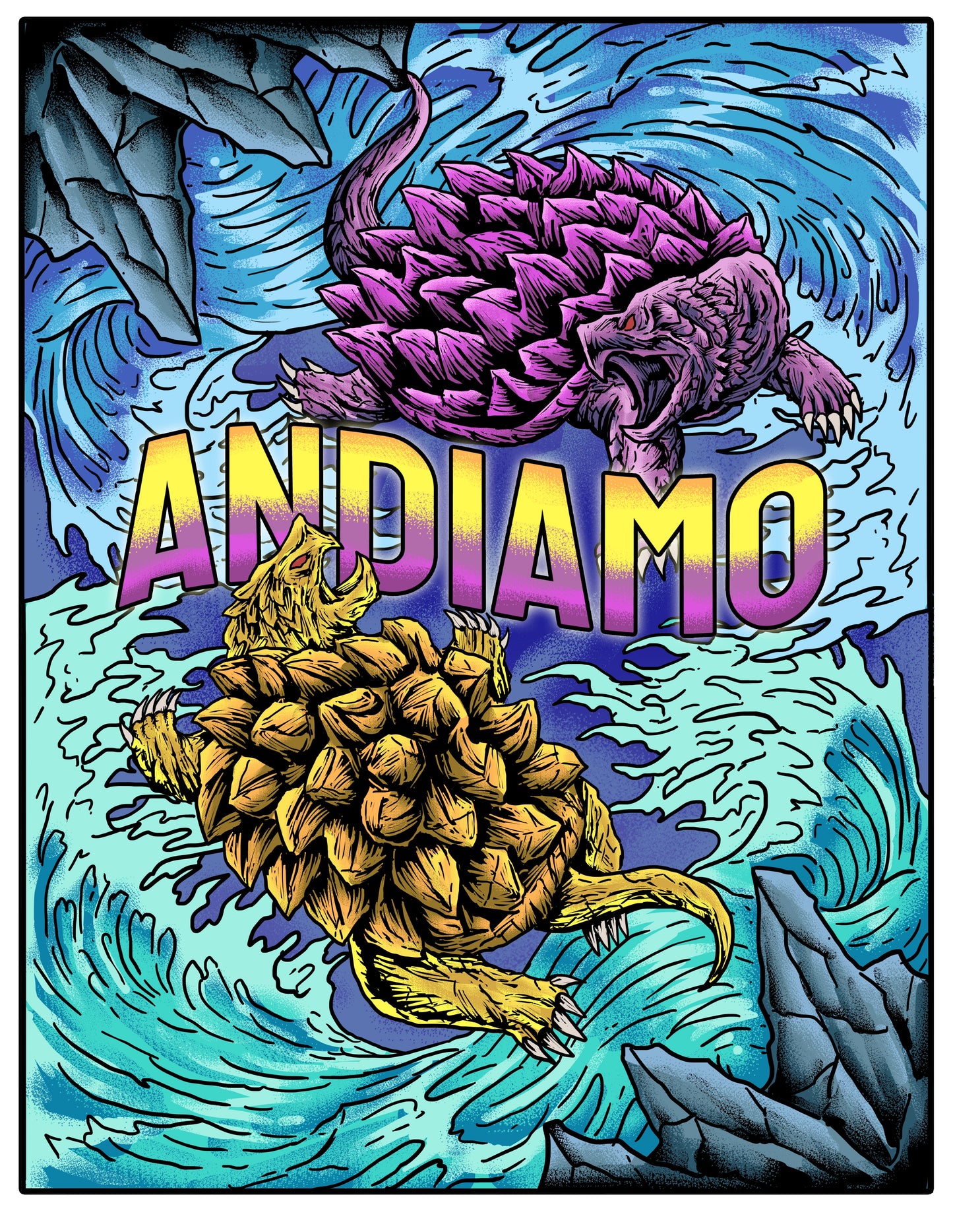 Spike & Boulder ( Turtles) MMA SHORTS